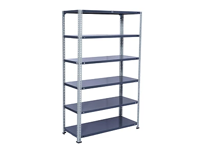 Image of Industrial Six-Tier Adjustable Metal Shelving Unit - 1