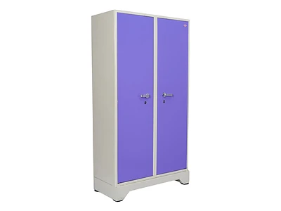 Image of Sleek Purple Steel Almirah with Double Doors - 1