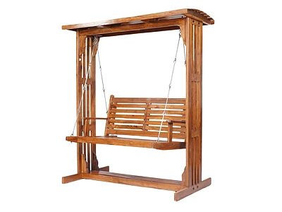 Classic Teak Wooden Swing with Canopy